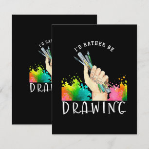 Id Rather Be Drawing Thank You Card