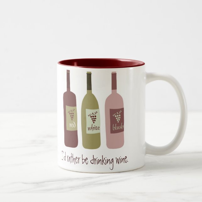 I'd rather be drinking wine Two-Tone coffee mug (Right)
