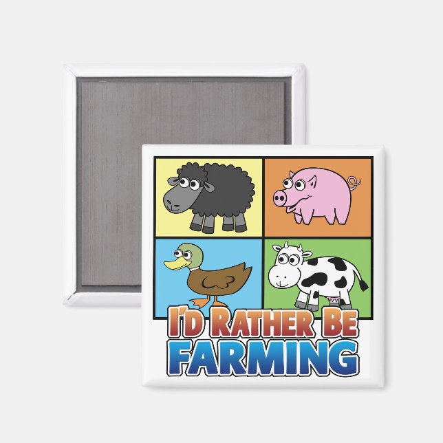 I'd rather be farming! (virtual farmer) magnet (Front/Back)