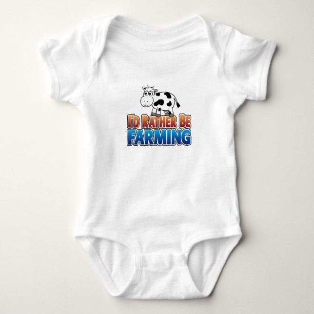 I'd Rather be Farming! (Virtual Farming) Baby Bodysuit (Front)