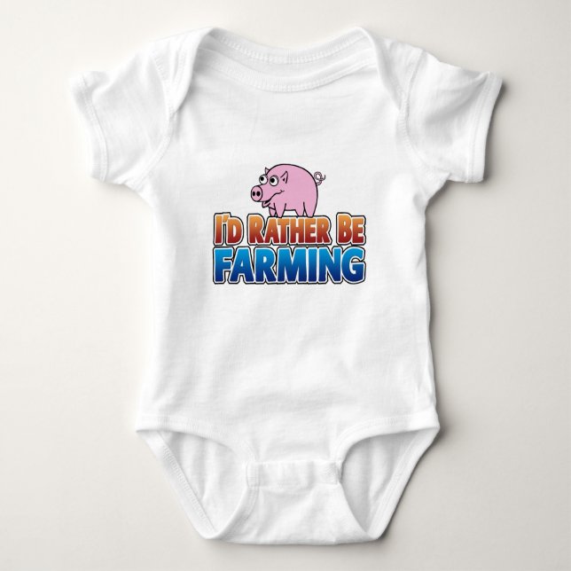 I'd Rather be Farming! (virtual farming) Baby Bodysuit (Front)