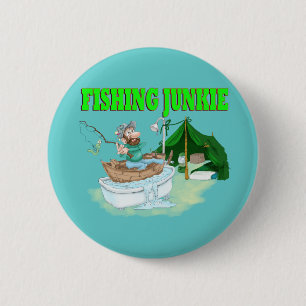 I'd rather be Fishing! 6 Cm Round Badge