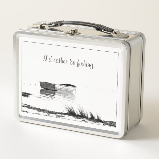 I'd Rather Be Fishing Boat Lunch Box (Front)