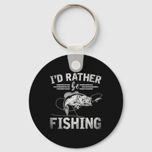 Id Rather Be Fishing Funny Fisherman Gift Hob Key Ring