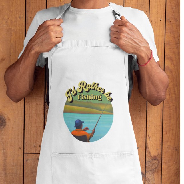 I'd rather be fishing gift for Dad Standard Apron (Creator Uploaded)