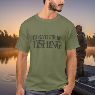 I'd rather be fishing tee shirt for men Camo