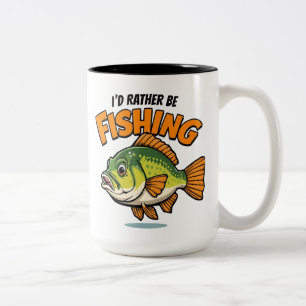 I'd Rather Be Fishing  Two-Tone Coffee Mug