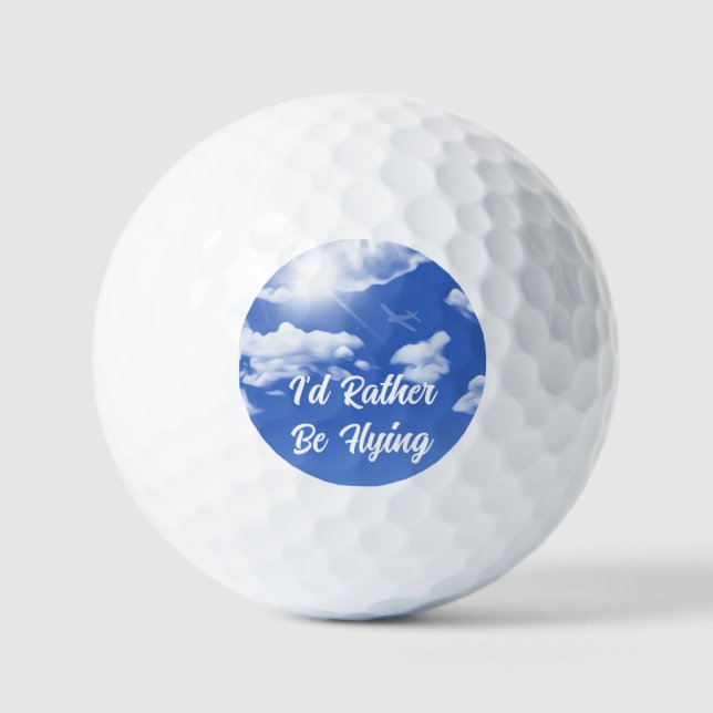 "I'd Rather Be Flying" Sky Plane Golf Balls (Front)