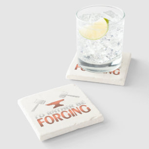 I'd Rather Be Forging Blacksmith Forge Hammer Gift Stone Coaster