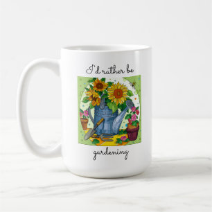 I'd rather be gardening! Cute floral  Coffee Mug