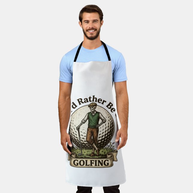 Id Rather Be Golfing  Apron (Worn)
