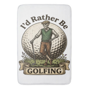 Id Rather Be Golfing Bath Mat