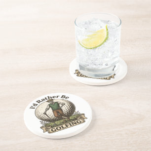 Id Rather Be Golfing Coaster