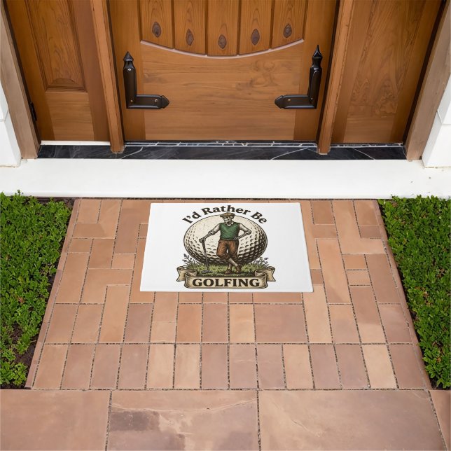 Id Rather Be Golfing  Doormat (Outdoor)