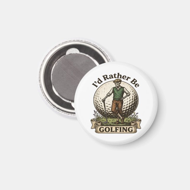 Id Rather Be Golfing  Magnet (Front/Back)