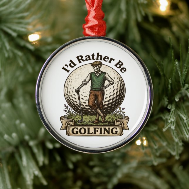 Id Rather Be Golfing  Metal Tree Decoration (Tree)