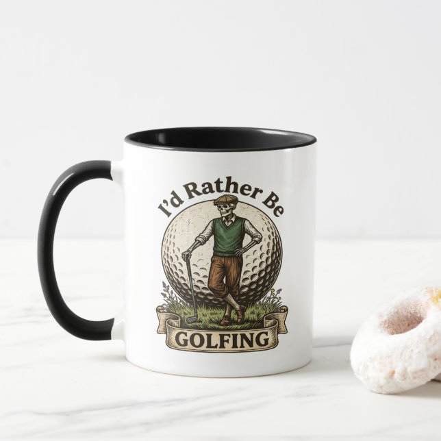 Id Rather Be Golfing  Mug (With Donut)