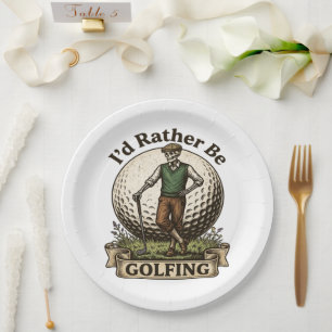 Id Rather Be Golfing Paper Plate