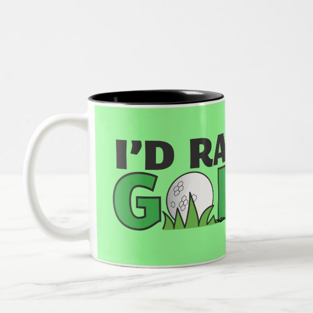 Id Rather Be Golfing Playing Golf Putt Hole In One Two-Tone Coffee Mug (Left)
