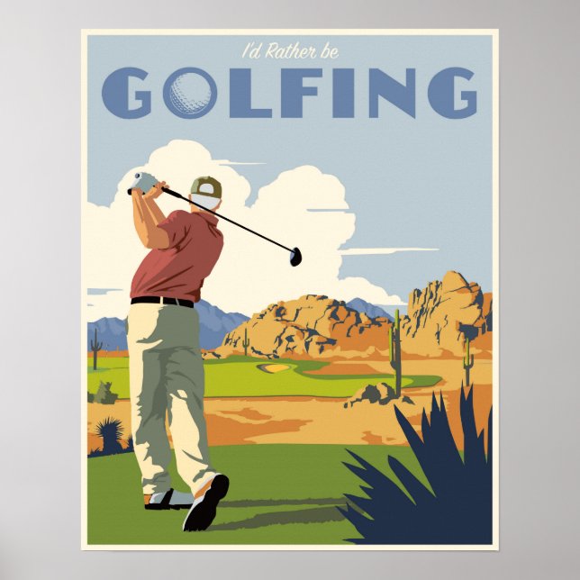I'd rather be golfing poster (Front)