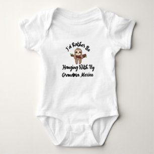 I'd Rather Be Hanging With My Grandma,Personalised Baby Bodysuit