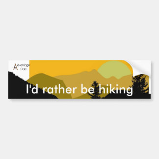 I'd rather be hiking bumper sticker