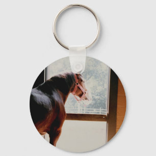I'd rather be horse back riding key ring