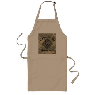 I'd Rather Be Hunting Funny Hunter Logo Long Apron