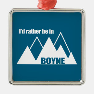 I'd Rather Be In Boyne Michigan Mountain Metal Tree Decoration
