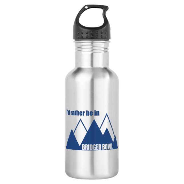 I'd Rather Be In Bridger Bowl Mountain 532 Ml Water Bottle (Front)