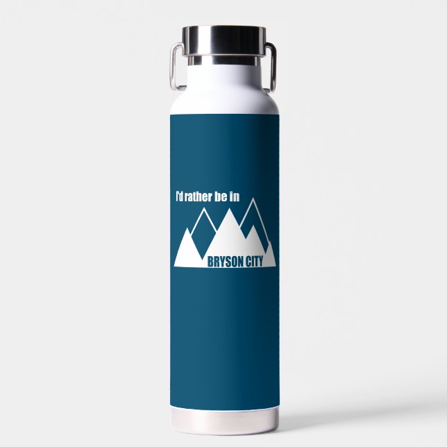 I'd Rather Be In Bryson City Mountain Water Bottle (Front)