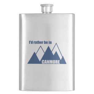 I'd Rather Be In Canmore Mountain Hip Flask