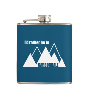 I'd Rather Be In Carbondale Colorado Mountain Hip Flask