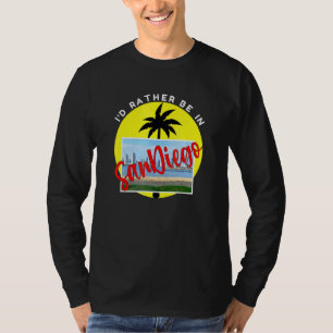 I'd Rather Be In San Diego Beach Vacation Blue T-Shirt