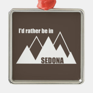 I'd Rather Be In Sedona Mountain Metal Tree Decoration