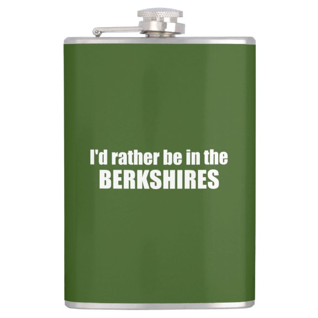 I'd Rather Be In The Berkshires Hip Flask (Front)