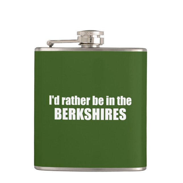 I'd Rather Be In The Berkshires Hip Flask (Front)