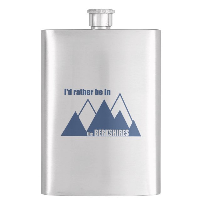 I'd Rather Be In The Berkshires Mountain Hip Flask (Front)