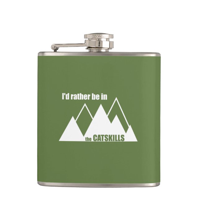 I'd Rather Be In The Catskills Hip Flask (Front)