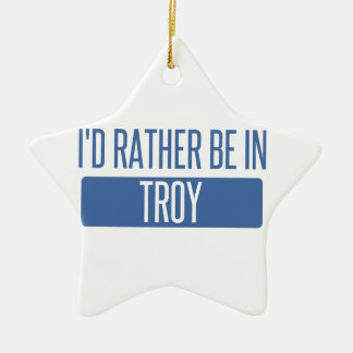I'd rather be in Troy NY Ceramic Tree Decoration