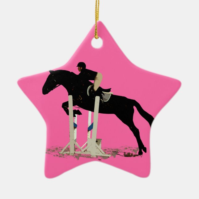 I'd Rather Be Jumping! Horse Ceramic Tree Decoration (Front)