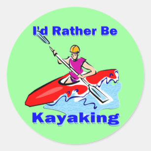 I'd Rather Be Kayaking 1 Classic Round Sticker