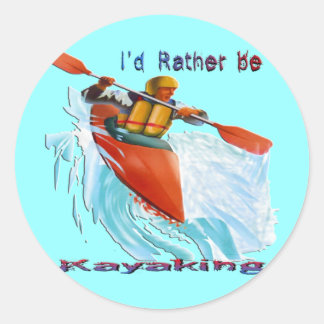 I'd Rather be Kayaking 2 Classic Round Sticker