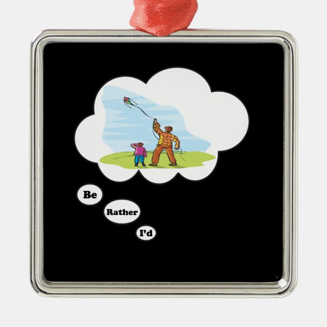 I'd rather be Kite Flying Metal Tree Decoration (Front)