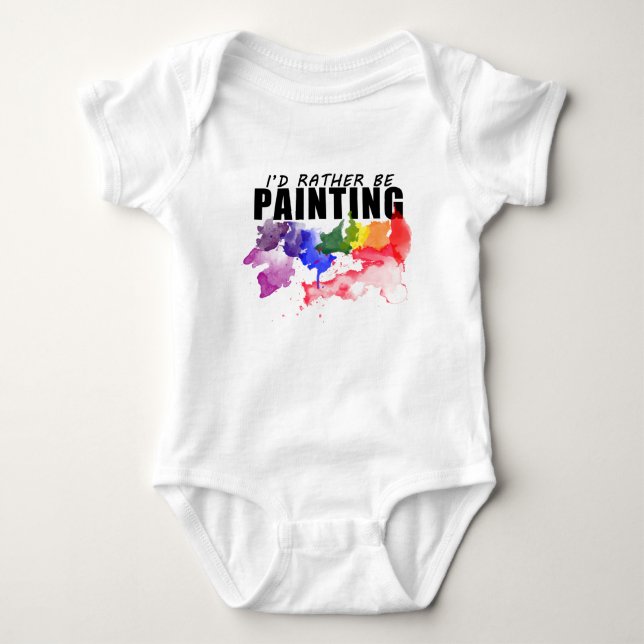 I'd Rather Be Painting Artist Shirt - Watercolor (Front)