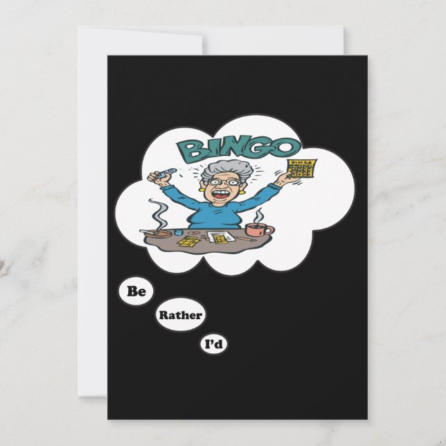 I'd rather be playing Bingo 4 Invitation (Front)