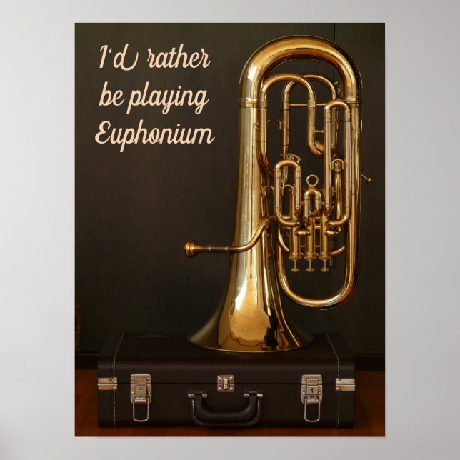 I'd rather be playing Euphonium quote brass music Poster (Front)