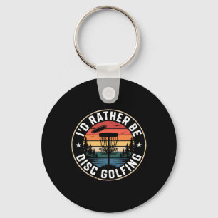 I'd Rather Be Playing Frisbee Golf Retro Disc Golf Key Ring