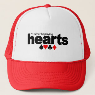 I'd Rather Be Playing Hearts hat - choose colour
