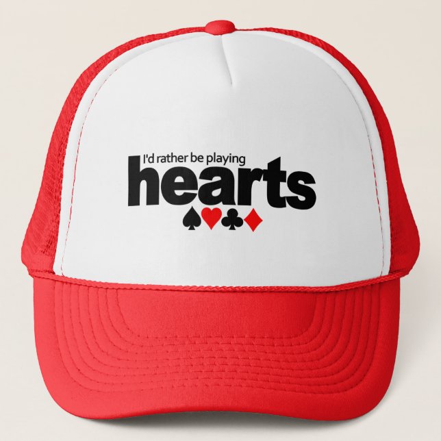 I'd Rather Be Playing Hearts hat - choose colour (Front)